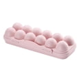 thumbnail image 2 of Moyic Caja de huevos portátil a prueba de golpes, soporte de plástico para huevos, caja de almacenamiento para refrigerador doméstico, Organizadores de utensilios de cocina Rosado 12 rejilla, 2 of 6