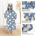 thumbnail image 3 of Wearable Blanket Hoodie for Kids Northern Bear Snow Flower Flannel Hooded Blanket with Pockets and Sleeves Suitable for Boys and Girls, 3 of 7