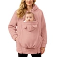 thumbnail image 6 of NIEWTR Women Fleece Zip up Hoodie 2 in 1 Baby Wearing Jacket Maternity Winter Coat Thicken Kangaroo Sweatshirt Baby Wearing Outerwear Coat, 6 of 9