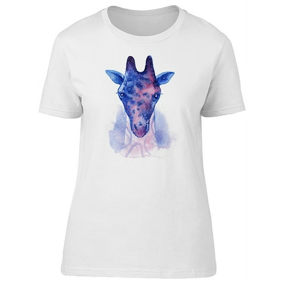 Cute Galaxy Watercolor Giraffe T-Shirt Women -Image by Shutterstock, Female x-Large