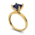 thumbnail image 2 of Solitaire Engagement Ring for Women - 1.5ct Simulated Blue Sapphire in 14K Yellow Gold Promise Ring, 2 of 8