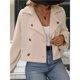 thumbnail image 4 of Gabardina Corta para Mujer, con Doble Botonadura, Larga, para Trabajo, Oficina, Negocios, Informal, Otoño. Albaricoque L, 4 of 9