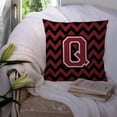 thumbnail image 3 of Carolines Treasures CJ1052-QPW1414 Letter Q Chevron Garnet & Black Fabric Decorative Pillow, 3 of 4