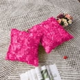 thumbnail image 3 of PiccoCasa Square Satin Throw Pillow Cover for Couch, Fuchsia 2 Pcs, 3 of 6