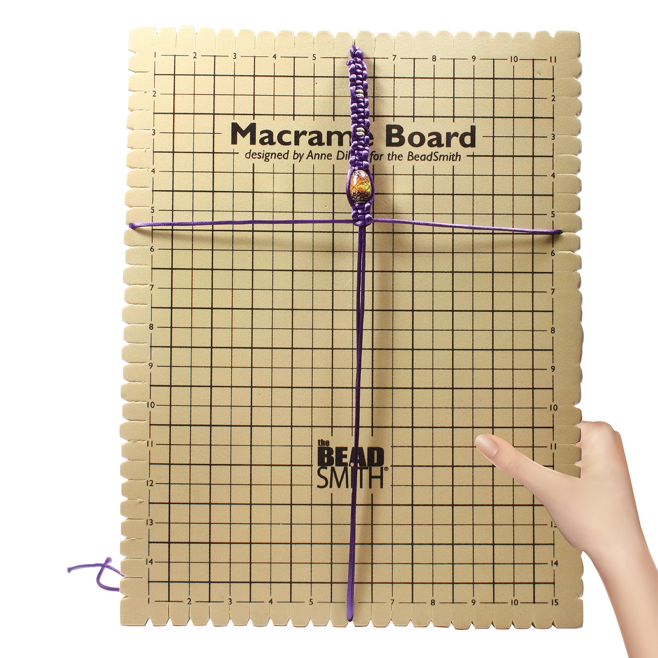 The Beadsmith Macrame Combo - Bead Board 10 x 14 inches - Box of 40 T-pins 1.75 inches - Bracelet Project & Instructions Included - Ideal for securing & Creating Macrame and Knotting Creations