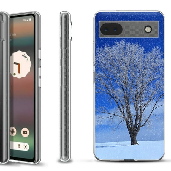 Slim-Fit Gel TPU Phone Case for Google Pixel 6a, by OneToughShield ® - Snowing Tree