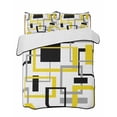 thumbnail image 2 of Yellow Black Geometric Twin Size Down Alternative Comforter, Lightweight Comforter Quilt Bedding Set with Pillow Shams Modern Simple Abstract Art All Seasons Bed Comforter Duvet Insert 68"x86", 2 of 7