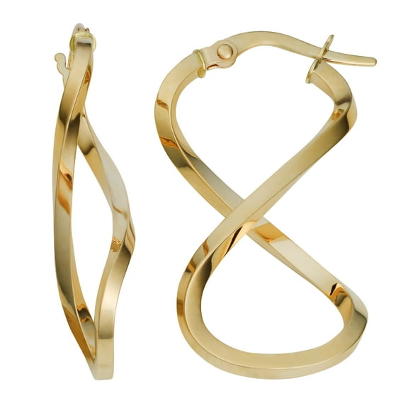KoolJewelry 10k Yellow Gold High Polish Infinity Hoop Earrings