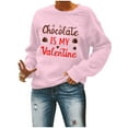 thumbnail image 5 of Women's Casual Long Sleeve Tops Cute Printed Round Neck Cozy Loose Pullover Sweatshirts for Spring Valentine's Gift(Pink,S), 5 of 5