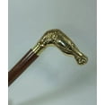 thumbnail image 7 of Handmade Horse Head Walking Cane – Solid Brass Handle & Brown Hardwood Shaft – 36" Decorative Wooden Walking Stick – 630g, 7 of 7