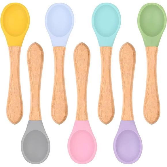 Baby Spoon, 7 Pcs Baby Feeding Spoons with Soft Curved Silicone Tips, BPA-Free, Safe Utensils for Toddlers Kids Infants