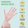 thumbnail image 4 of 300Pcs Disposable Gloves Clear, Vinyl Gloves Latex & Powder-Free Waterproof, Food  Grade Gloves Safe for Kitchen Cooking Food Handling Cleaning Healthcare(S Size), 4 of 9