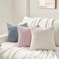 thumbnail image 6 of Set of 2 Sage Green Decorative Throw Pillow Covers 12x12 Inch Soft Corduroy Windmill Textured Striped Patchwork Cushion Cases for Sofa Bed Home Decor, 6 of 8