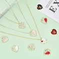 thumbnail image 3 of 14Pcs 7 Styles Heart Alloy Enamel Charms Heart and Rose Enamel Pendants Small Love Heart Charms for DIY Earring Bracelet Necklace Making Light Gold 19mm, 3 of 7
