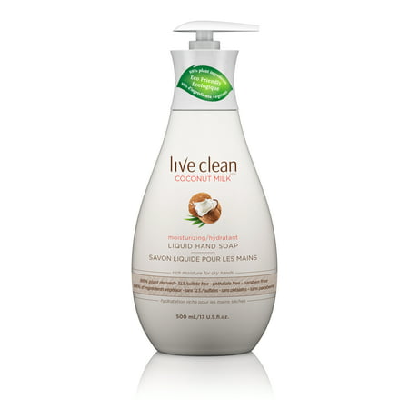 Live Clean Moisturizing Liquid Hand Soap, Coconut Milk, 17 (Best Liquid Hand Soap For Dry Hands)