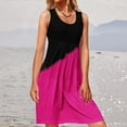 thumbnail image 2 of IROINNID Fit&Flare Dress For Women Sleeveless Round Neckline Casual Color-Blocking d Dress Strapless Contrast Color Dress, 2 of 5