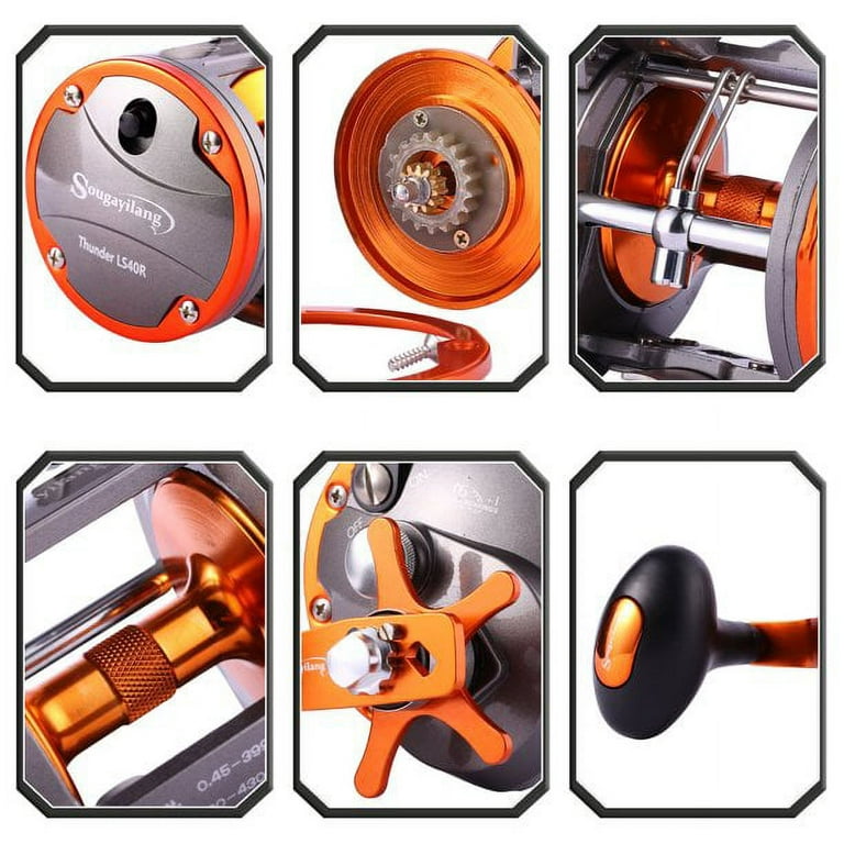 Sougayilang Line Counter Trolling Reel Conventional Level Wind Fishin