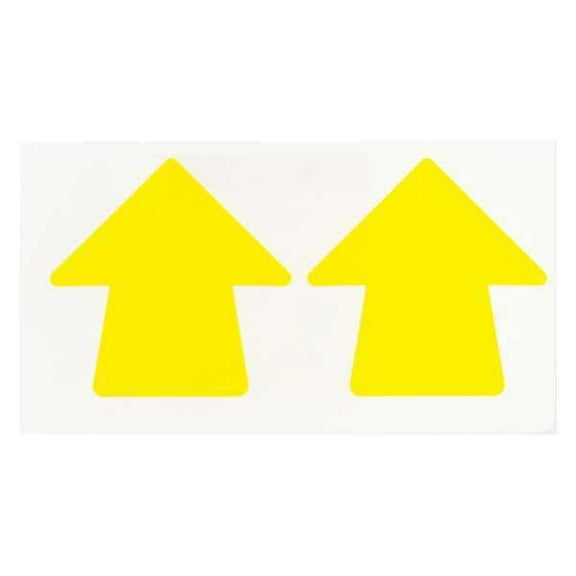 Brady Floor Tape,Yellow,2 inx2 in,Arrow,PK100 121046