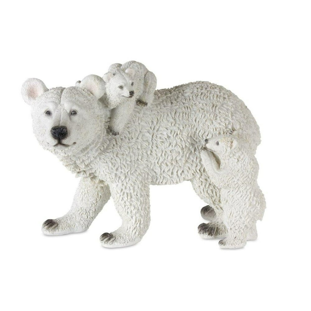 14.25" White Polar Bear Family Statues Christmas Decor