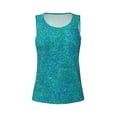 thumbnail image 4 of Easygdp Blue Green Glitter Women's Workout Tank Top, Running Top, Hiking Shirt, Quick-Dry for Running, Yoga, Hiking - X-Large, 4 of 9