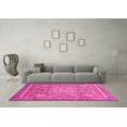 thumbnail image 3 of Ahgly Company Indoor Square Abstract Pink Modern Area Rugs, 4' Square, 3 of 4