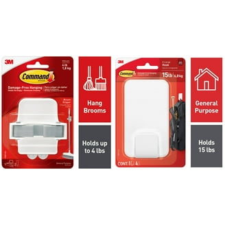 Command Self-Adhesive Broom and Mop Holder Grippers, Wall Mount
