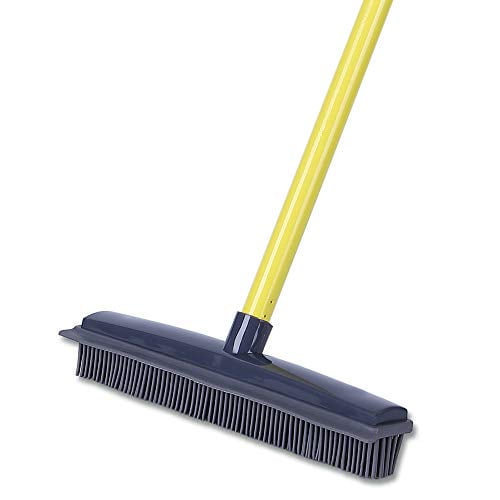 12.4" Wid Mr.Siga Soft Bristle Rubber Broom And Squeegee With Telescopic Handle 