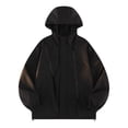 thumbnail image 1 of Veste à Capuche de Randonnée d'Hiver pour Homme - Veste Cargo Imperméable et Coupe-Vent Doublée en Molleton avec Ourlet/poignets Ajustables et Conception Compactable (Travail/plein Air), 1 of 3