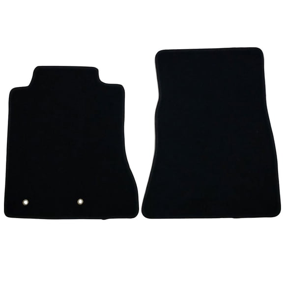 Floor Mats Compatible with 2015-2024 Ford Mustang, Black Nylon Front Flooring Protection Interior Carpets 2PC by IKON MOTORSPORTS, 2016 2017 2018 2019 2020 2021 2022 2023