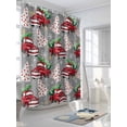 thumbnail image 3 of Christmas Shower Curtain Set ，Waterproof Fabric Shower Curtains Christmas Truck Xmas Pine Tree Snowflakes Grey Red Shower Curtains for Bathroom,Bathroom Decor 54x"78", 3 of 6