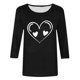 thumbnail image 4 of Xuyuer Women's Valentine 3/4 Sleeve Round Neck Shirt Funny Love Heart Graphic Tee Casual Couple Top Blouse, 4 of 5