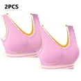 thumbnail image 5 of Lovskoo 2Pc Women's Sports Bra Lace Cami Bra Wireless Tank Top Bra Comfortable Everyday Bras For Women Leisure Pink, 5 of 7