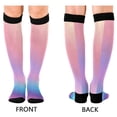 thumbnail image 2 of joogoo Blue Gradient Pink Socks Women Men Knee High Sock, 2 of 8