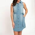 thumbnail image 3 of Elsie & Zoey Tamar XL Light Wash Denim Sleeveless Shirt Duster Dress for Women, 3 of 8