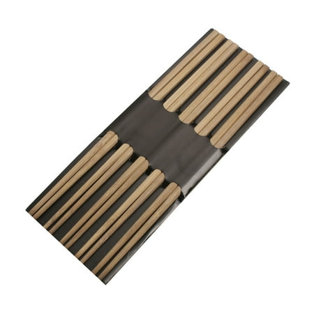 Unique Bargains 10 Pairs Japanese Kitchen Wood Round Tip Lunch Noodle Chopsticks