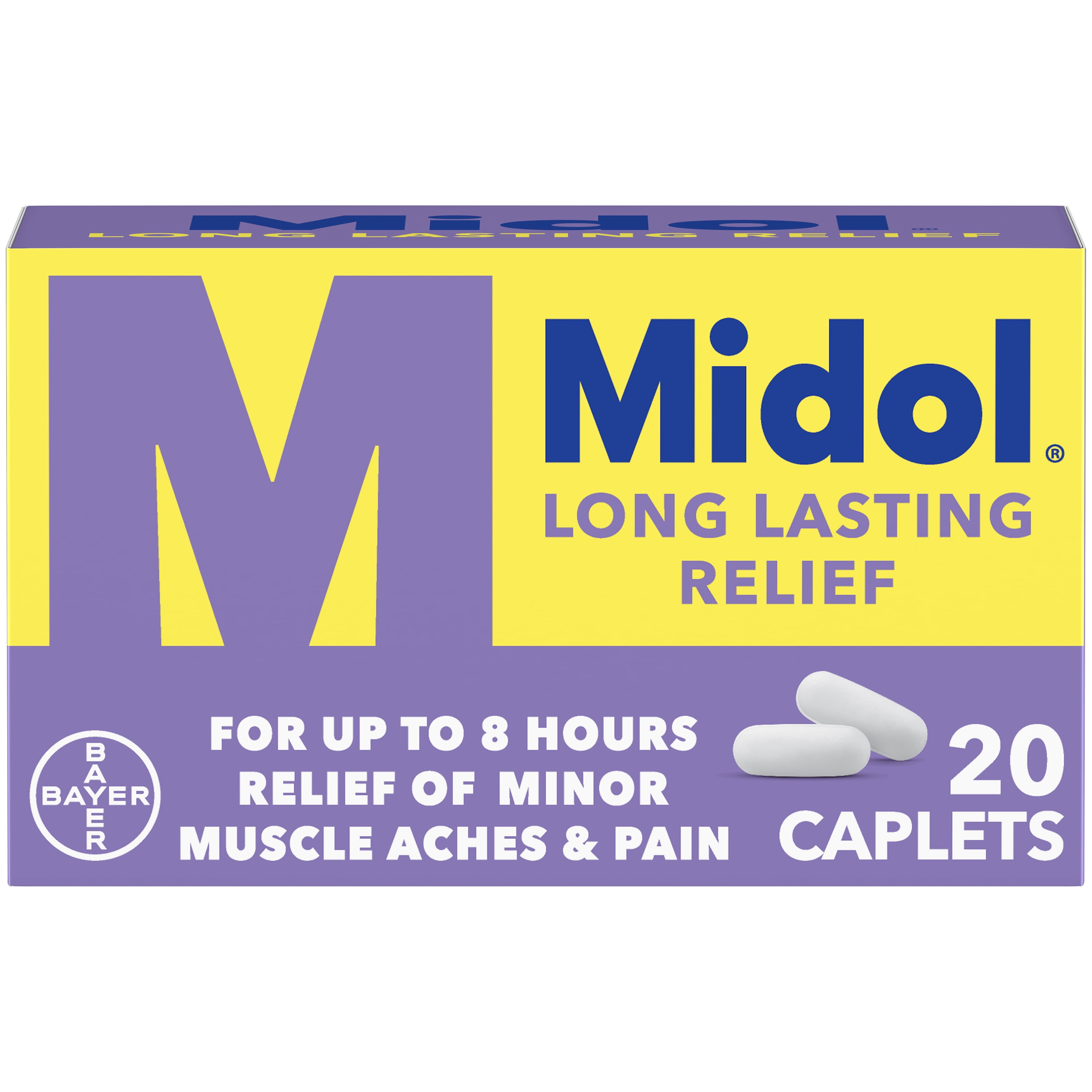 Midol Long Lasting Relief Menstrual Pain Relief Caplets, 20 ct