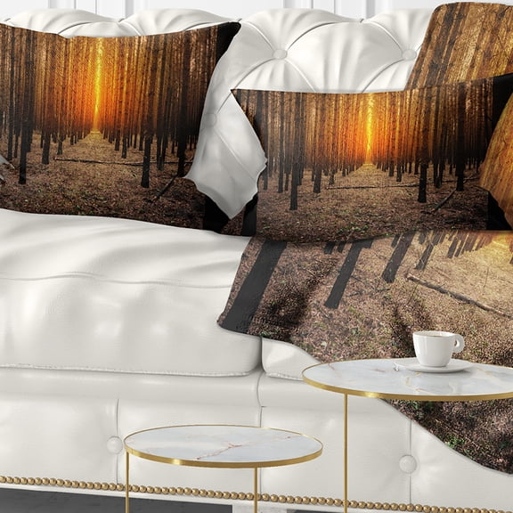 Designart 12" x 20" Blue Polyester Throw Pillow