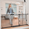 thumbnail image 3 of Fairy Baby Baby Safety Gate with Doorways,38"-47" Extra Wide Pressure Mount Pet Gate Black Metal, 3 of 11