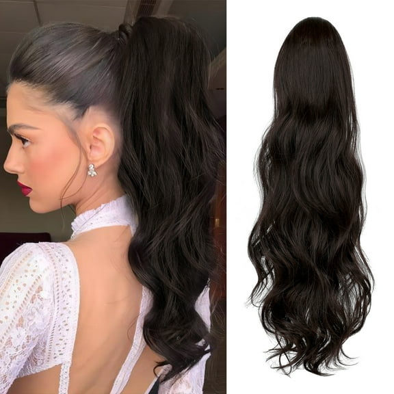<span data-automation-id="product-title">Dulchany <font color="#0000FF"><b>22" Long Wavy Drawstring Ponytail</b></font>, Women Natural Soft Clip in Ponytail Extension Synthetic Hair Extensions Hairpie