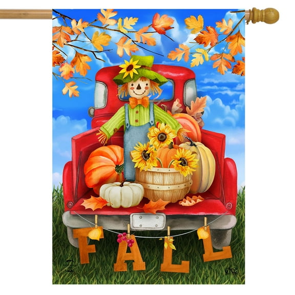 Briarwood Lane Fall Bounty Pickup House Flag