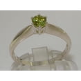 thumbnail image 4 of LBG British Made 10k White Gold Natural Peridot Womens Engagement Ring - 33 size options - Size 10, 4 of 7