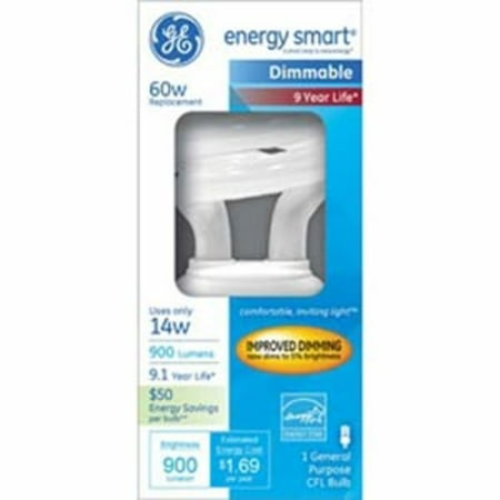 

GE Energy Smart 14W Dimmable Compact Fluorescent Light Bulb 1-pack