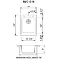 thumbnail image 6 of Ruvati RVG1016SG Epigranite 16-1/8" Drop In Single Basin Granite Composite Kitchen Sink -, 6 of 7