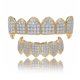 thumbnail image 1 of Parrillas de diamantes para los dientes para hombres y mujeres, chapadas en oro, con hielo, Macro pavé, circonita cúbica, parrilla bucal, dientes superiores e inferiores, 1 of 5