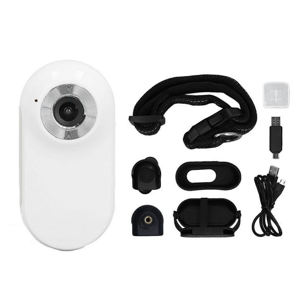 Pet Collar Camera 120° Wide Angle OTG Connection Lightweight Small Action Camera Pet Sport Camera with Back Clip for Dogs Cats White