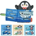 thumbnail image 2 of Libros de tela para bebés, desarrollo de inteligencia, aprendizaje, libro de conocimientos, libros educativos de tela suave, juguetes para bebés, bebé Estilo pingüino Hugo Juguetes de libro de tela, 2 of 8