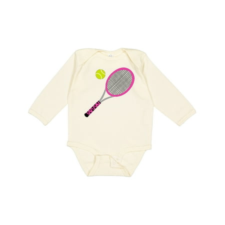 

Inktastic Pink Tennis Racket and Ball Gift Baby Boy or Baby Girl Long Sleeve Bodysuit