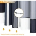thumbnail image 5 of Stall Fabric Shower Curtain - 36 x 72 Inch Half Geometric Waterproof Cloth Shower Curtain Set with 6 Plastic Hooks, Weighted Hem, Narrow Modern Walk in RV Shower Curtains for Bathroom - Black, 5 of 6