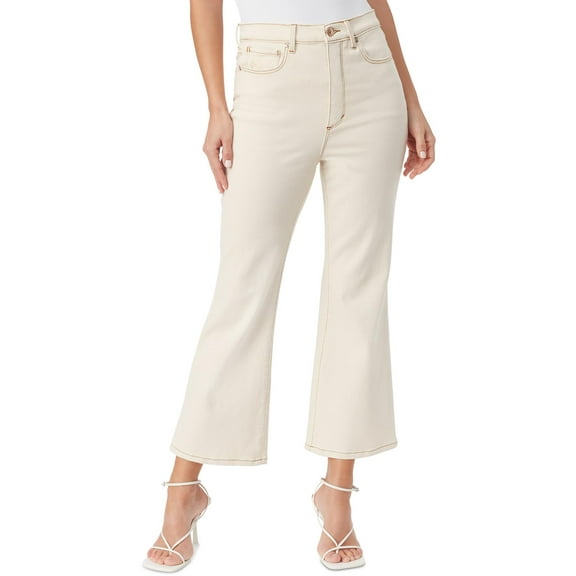 Women's Gloria Vanderbilt x Christian Siriano Chrissie Cropped Flared Jeans Natural Beige 4
