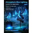 thumbnail image 4 of Solar Blue Ice Dragon Garden Light,17.72 Inch Glowing Fantasy Dragon Yard Decor, Wire-Free Solar Powered Outdoor Ornament for Front Porch Backyard, 4 of 9